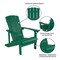Flash Furniture Star and Moon Fire Pit with 4 Green Adirondack Chairs JJ-C145014-32D-GRN-GG - alternate 3